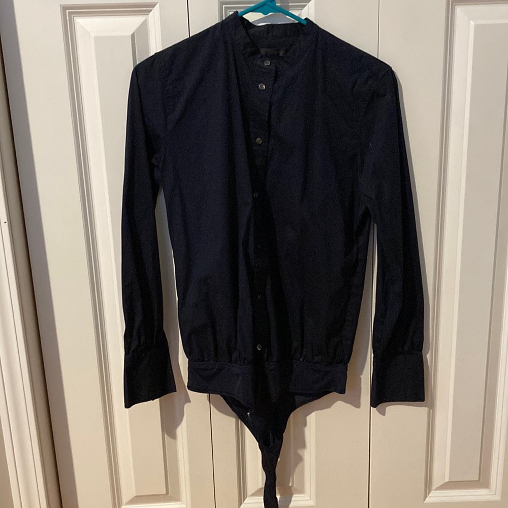 J. Crew Navy Blouse Bodysuit size 4